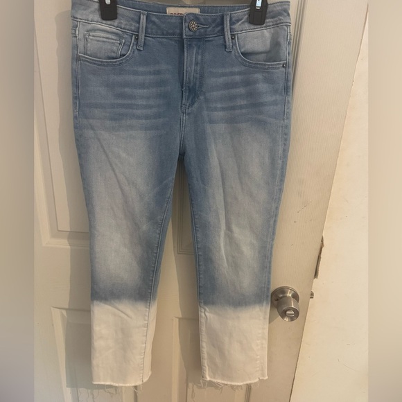Driftwood Women's Cropped Jeans Size 28 Blue Candace Mid Waist Straight Hem Leg - Picture 2 of 12